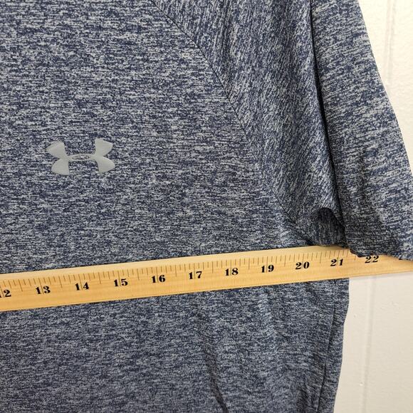 Under Armour Women’s HeatGear Tech Tee Shirt Blue Heather‎ Size L - Picture 7 of 8